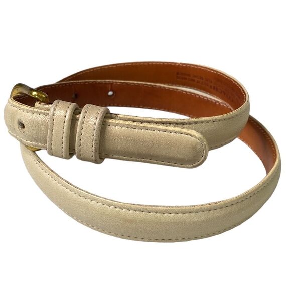 Coach Vintage Skinny Thin Leather Belt Solid Brass Buckle Made in New York City - Picture 2 of 16